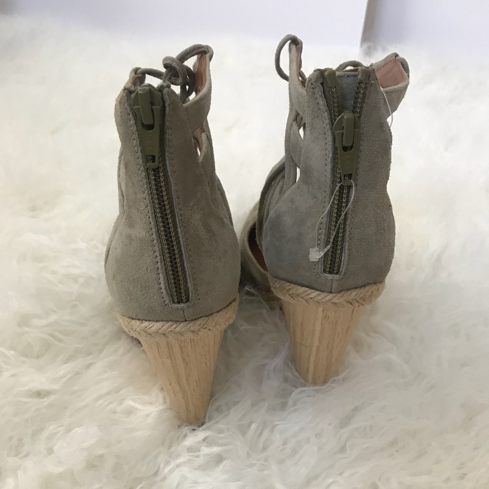 Aquazurra Suede Taupe  Belgravia Wedge Espadrille - Picture 5 of 8